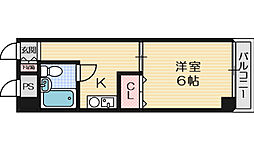 千里丘アヴニュー 1Kの間取図画像