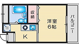 ナンノAsix 1Kの間取図画像