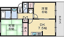 パストラール 2DKの間取図画像