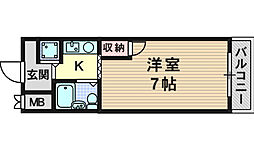 ジョイフル高槻大畑 1Kの間取図画像