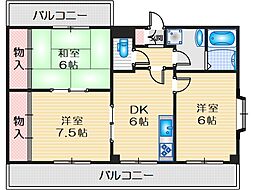 メゾンあいらんど 3DKの間取図画像