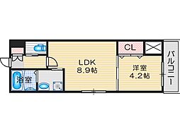 パークヒルズ上穂積 1LDKの間取図画像