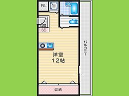 光栄ハイツ ワンルームの間取図画像