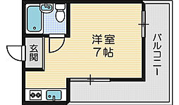 ロイヤル摂津 ワンルームの間取図画像