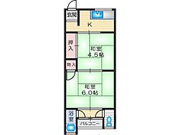 コーポAMAパーク 2Kの間取図画像