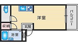 ハイネスゴールド ワンルームの間取図画像