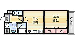 フロンティア中川 1DKの間取図画像