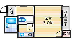 二宮マンション 1Kの間取図画像
