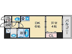 プレステージ4芥川 1DKの間取図画像