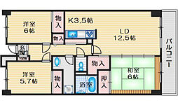 高槻パーク・レジデンス 3LDKの間取図画像