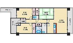 ヒルズコート高槻アネックス 3LDKの間取図画像