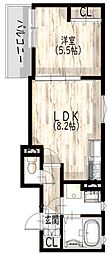 クリエオーレ庄屋1 1LDKの間取図画像