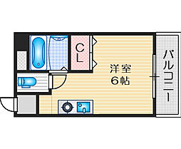 エスポワール茨木 ワンルームの間取図画像