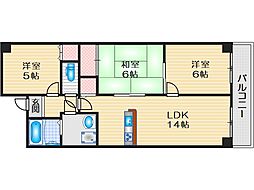 ニューロイヤルMハシモト 3LDKの間取図画像