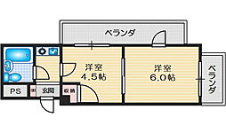 アンフィニ・上牧 2Kの間取図画像