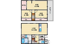 MAISON・DE・ファミリア芥川 3LDKの間取図画像