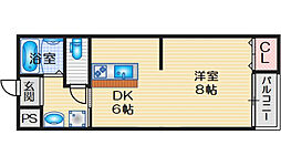 サンフォレスト 1DKの間取図画像