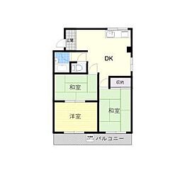 グランドメゾン八幡 3DKの間取図画像