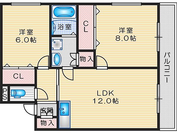 田渕ビル城西町 ｜大阪府高槻市城西町(賃貸マンション2LDK・2階・58.00㎡)の写真 その2