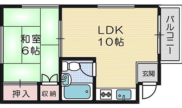 隆起ハイツ ｜大阪府茨木市東奈良1丁目(賃貸アパート1LDK・1階・31.00㎡)の写真 その2