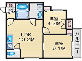 大阪府吹田市青葉丘北（賃貸アパート2LDK・1階・44.30㎡） その2