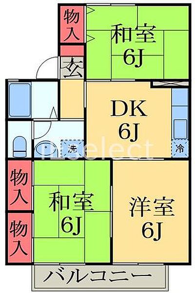 千葉県千葉市若葉区西都賀１丁目(賃貸アパート3DK・1階・53.46㎡)の写真 その2