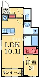 佐倉市石川アパート 1LDKの間取図画像