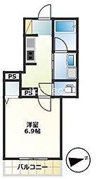 AlflatL.B 1Kの間取図画像