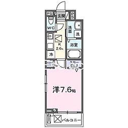 グラース(GRACE) 1Kの間取図画像