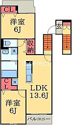 ハッピースマイル3 2LDKの間取図画像