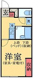 レオパレスカヤハシダイ 1Kの間取図画像