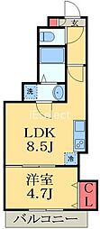アンブラッセ要町 1LDKの間取図画像