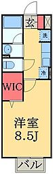 ヴェルデ都町 1Kの間取図画像