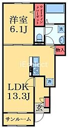 シルキーハイツ7 1LDKの間取図画像