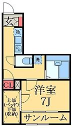 レオパレスフォレスト小倉 1Kの間取図画像