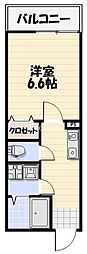 Lyk貝塚 1Kの間取図画像