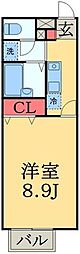 Amour翼 1Kの間取図画像