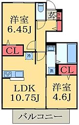 セントーリア 2LDKの間取図画像
