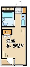 京王線 仙川駅 徒歩14分の賃貸マンション 3階1Kの間取り