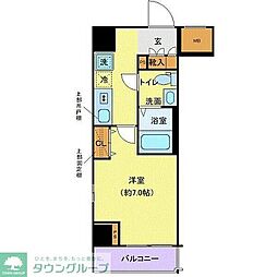 クレヴィスタ蒲田 1Kの間取図画像
