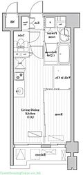 レジデンス桜新町ガーデン 1LDKの間取図画像