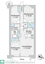 アビティグランデ砧 3LDKの間取図画像