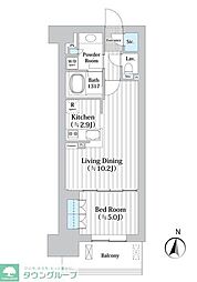 アビティグランデ砧 1LDKの間取図画像