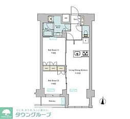 Brilliaist池尻大橋 2LDKの間取図画像