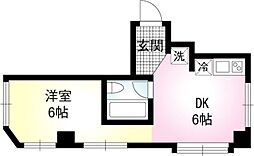 Feel二子玉川 1DKの間取図画像