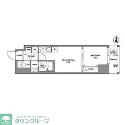 Daffitto錦糸町 1DKの間取図画像