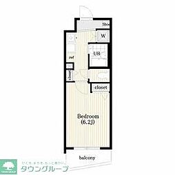 CYNTHIA三軒茶屋太子堂 1Kの間取図画像
