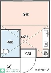 ヴィラ世田谷 ワンルームの間取図画像
