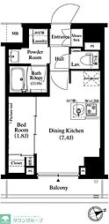 アークマーク千歳船橋 1DKの間取図画像