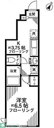 グリシーヌ経堂A 1Kの間取図画像